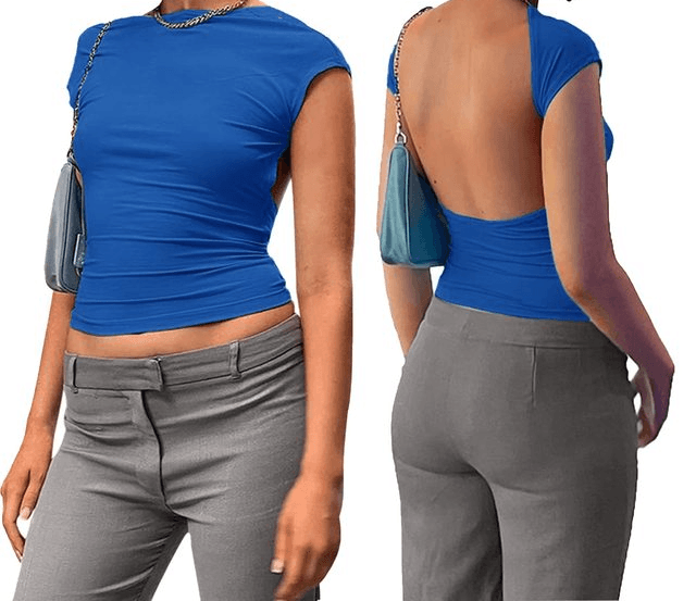 T-shirt da donna in tessuto elasticizzato con eleganti polsini - Ideale per lo stile quotidiano