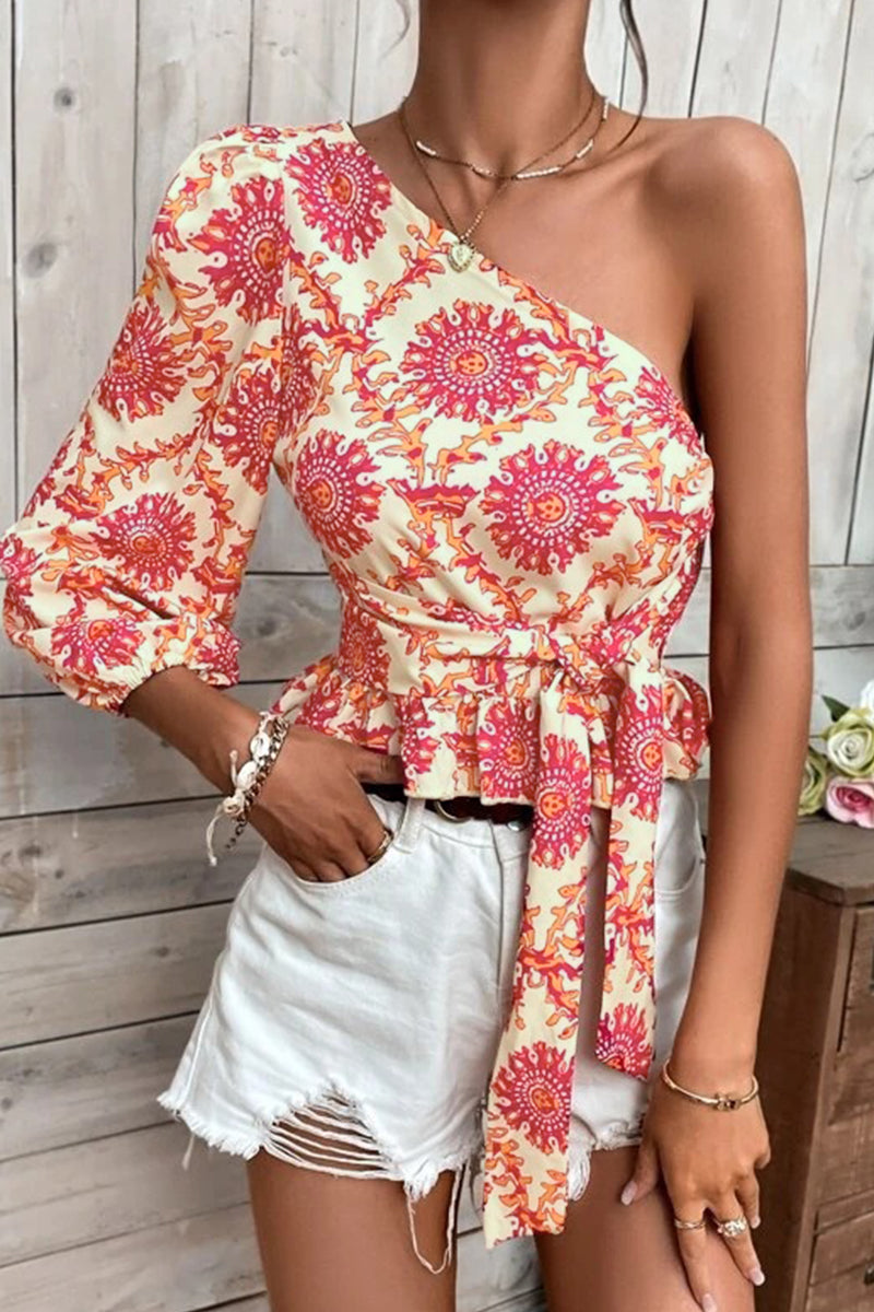 Top monospalla da donna con maniche a palloncino - eleganza e stile per tutti i giorni