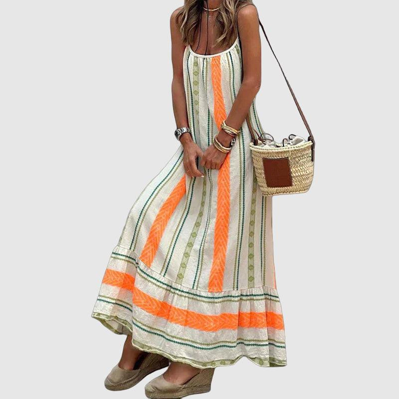 Sommerkleid arancione elegante e leggero per le giornate estive
