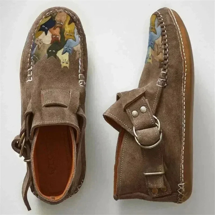 FelinStep - eleganti e versatili stivali in pelle con motivo a gatto di tendenza per uno stile irresistibile e un'usura confortevole