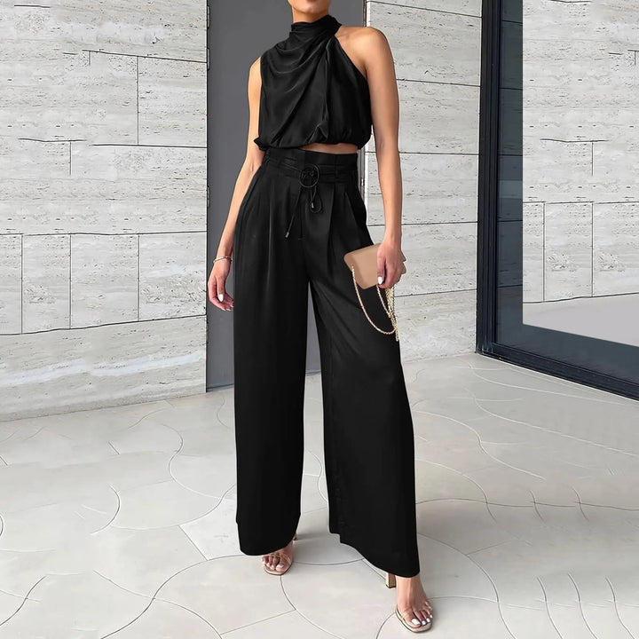 Liora - Elegante set estivo a 2 pezzi con top alla moda e comodi pantaloni a gamba larga