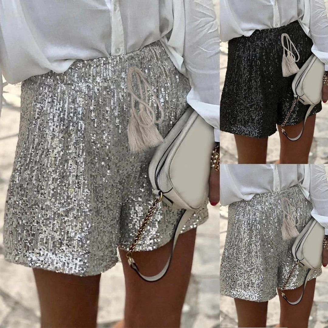 Eleganti pantaloncini estivi a vita alta con paillettes: aggiungete un tocco di luce al vostro stile