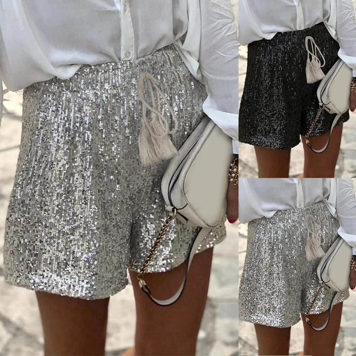 Eleganti pantaloncini estivi a vita alta con paillettes: aggiungete un tocco di luce al vostro stile