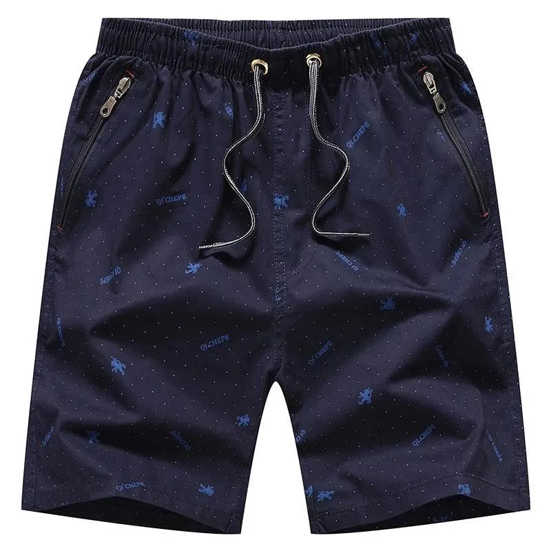 Pantaloncini da uomo in cotone traspirante con tomaia decolletè alla moda, lunghezza al ginocchio ed elegante pelliccia sintetica sul petto