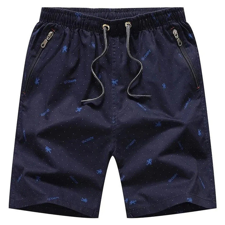 Pantaloncini da uomo in cotone traspirante con tomaia decolletè alla moda, lunghezza al ginocchio ed elegante pelliccia sintetica sul petto