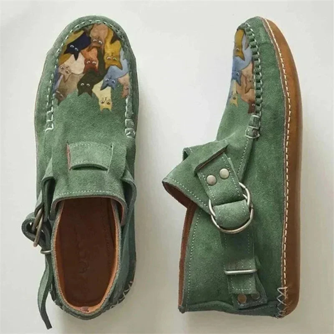 FelinStep - eleganti e versatili stivali in pelle con motivo a gatto di tendenza per uno stile irresistibile e un'usura confortevole