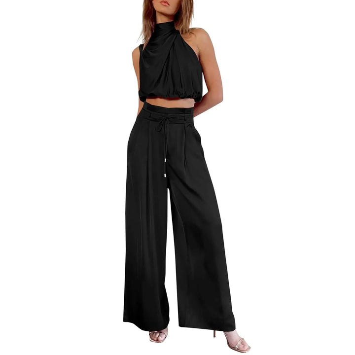 Liora - Elegante set estivo a 2 pezzi con top alla moda e comodi pantaloni a gamba larga