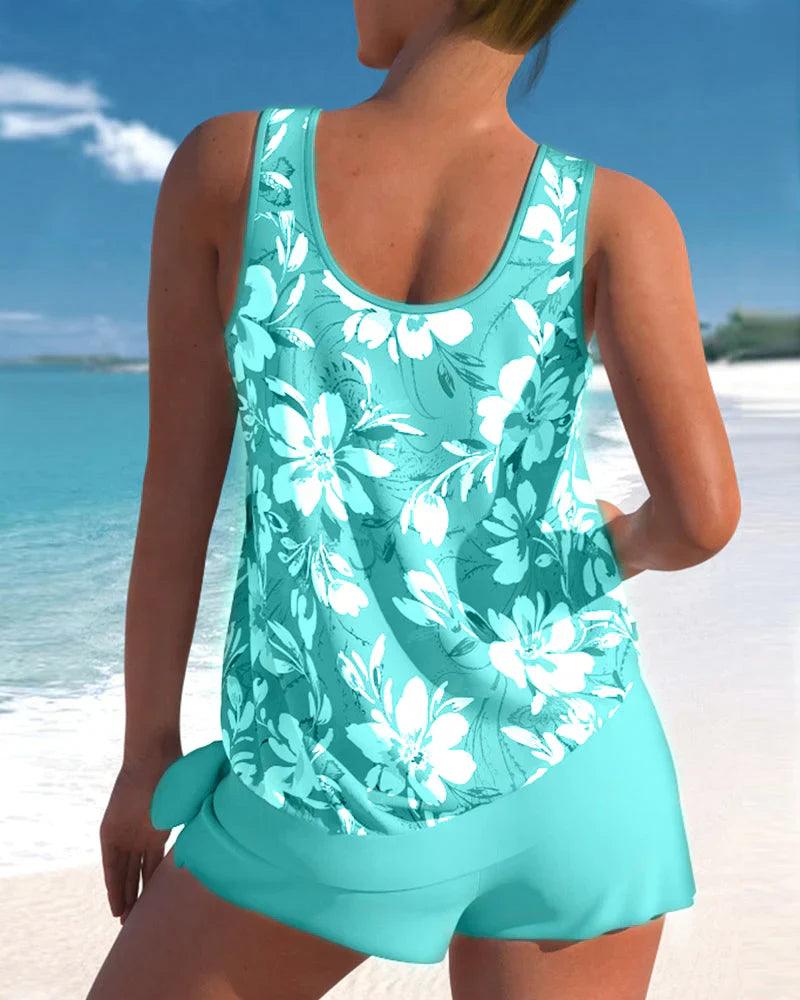 Costume da bagno tankini da donna elegante e confortevole - il due pezzi di tendenza per l'estate