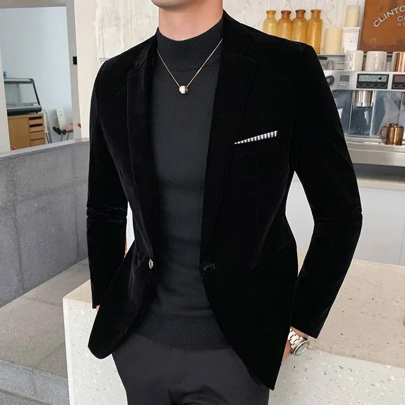 Daniel - Sofisticata giacca da uomo in velluto per ogni occasione che garantisce un look elegante e raffinato