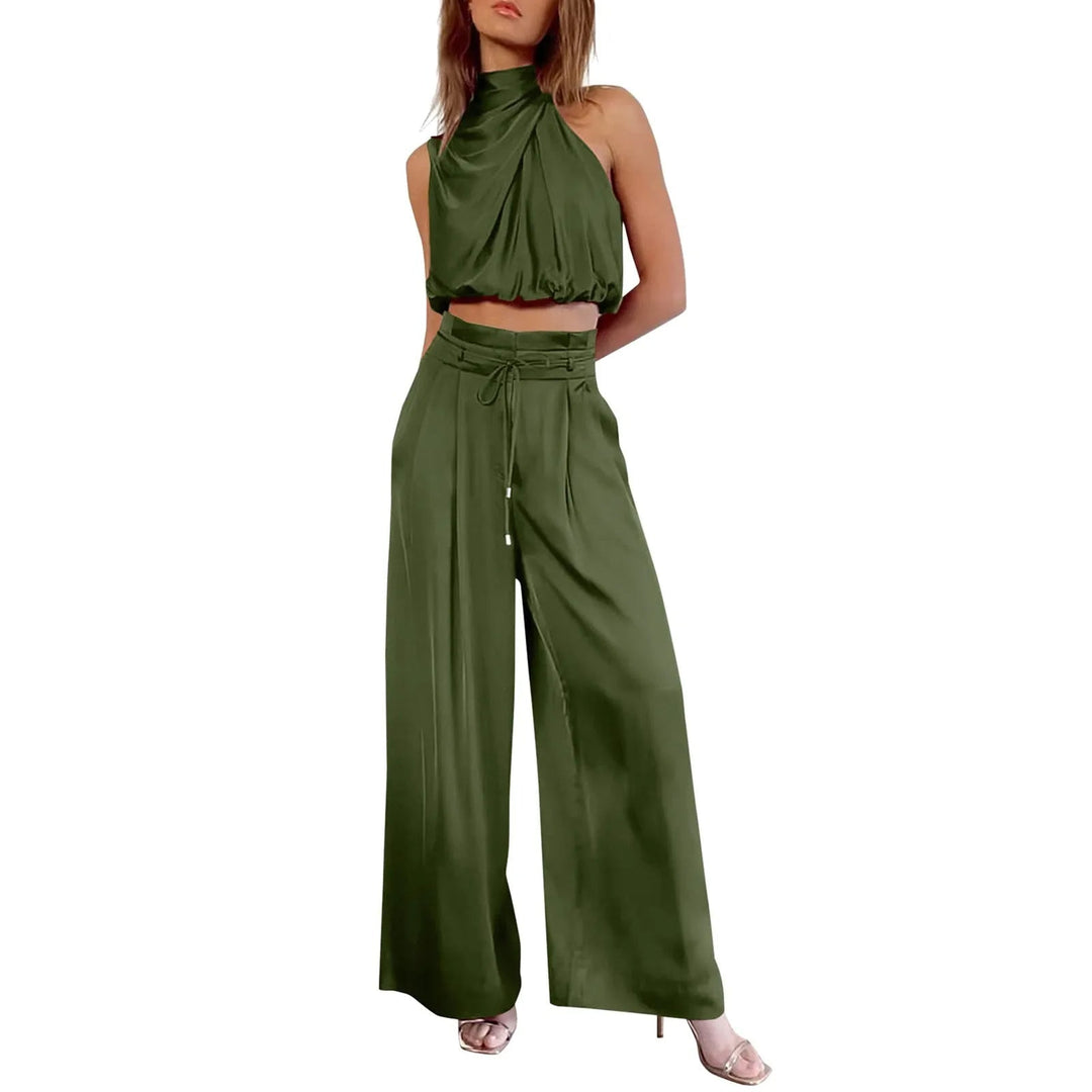 Liora - Elegante set estivo a 2 pezzi con top alla moda e comodi pantaloni a gamba larga