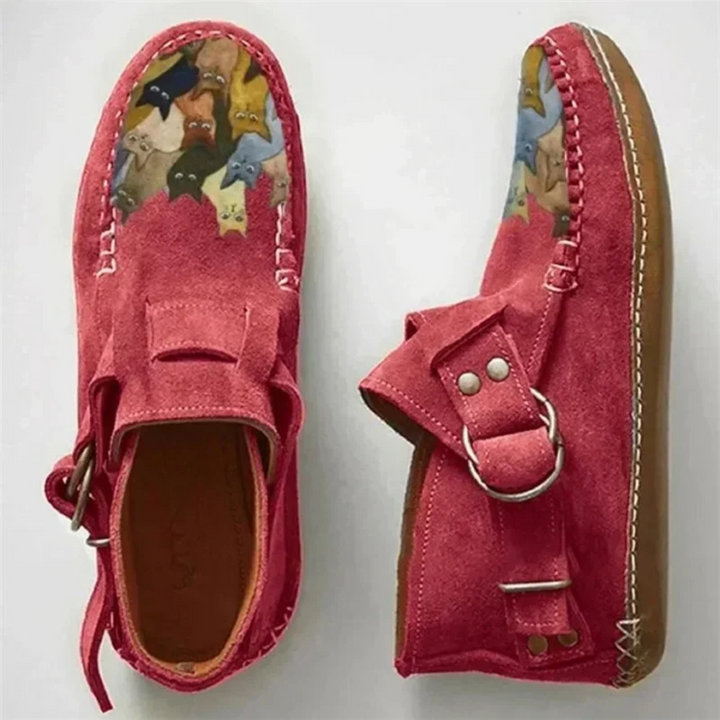 FelinStep - eleganti e versatili stivali in pelle con motivo a gatto di tendenza per uno stile irresistibile e un'usura confortevole
