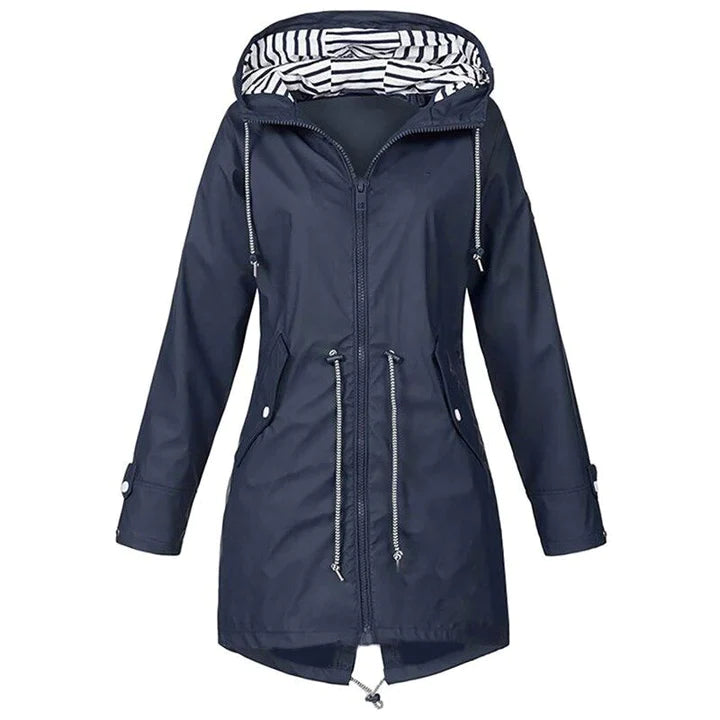 GENZINA - Elegante cappotto lungo impermeabile per un look elegante e una protezione affidabile dalla pioggia