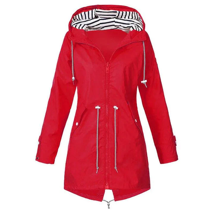 GENZINA - Elegante cappotto lungo impermeabile per un look elegante e una protezione affidabile dalla pioggia
