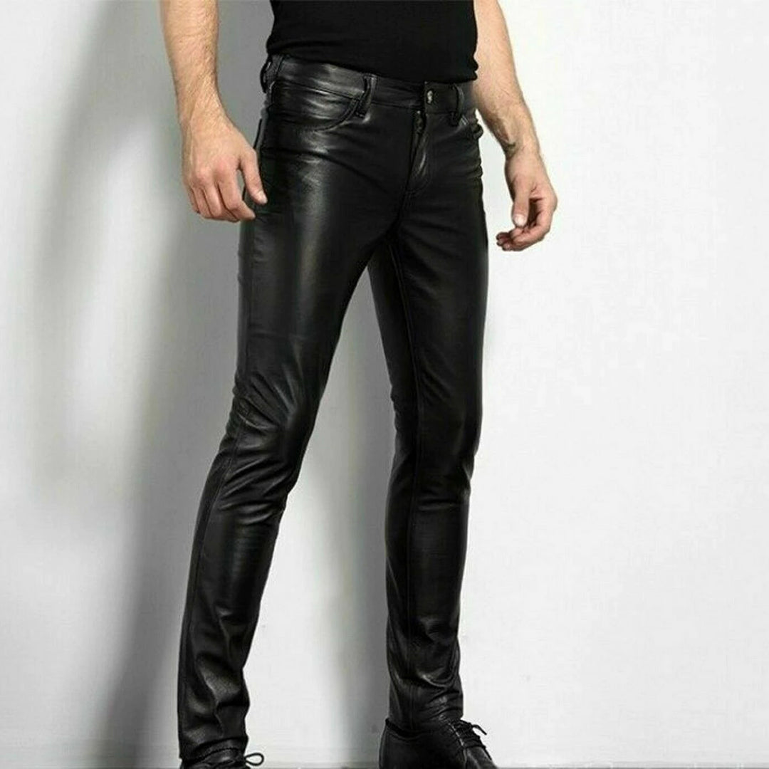 Pantaloni eleganti da uomo in ecopelle nera - Collezione esclusiva BRENT Edition