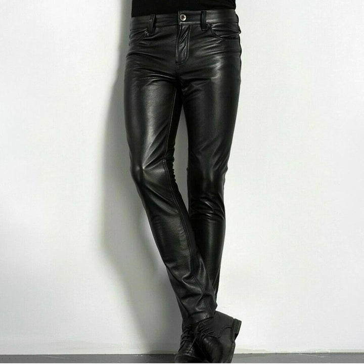Pantaloni eleganti da uomo in ecopelle nera - Collezione esclusiva BRENT Edition