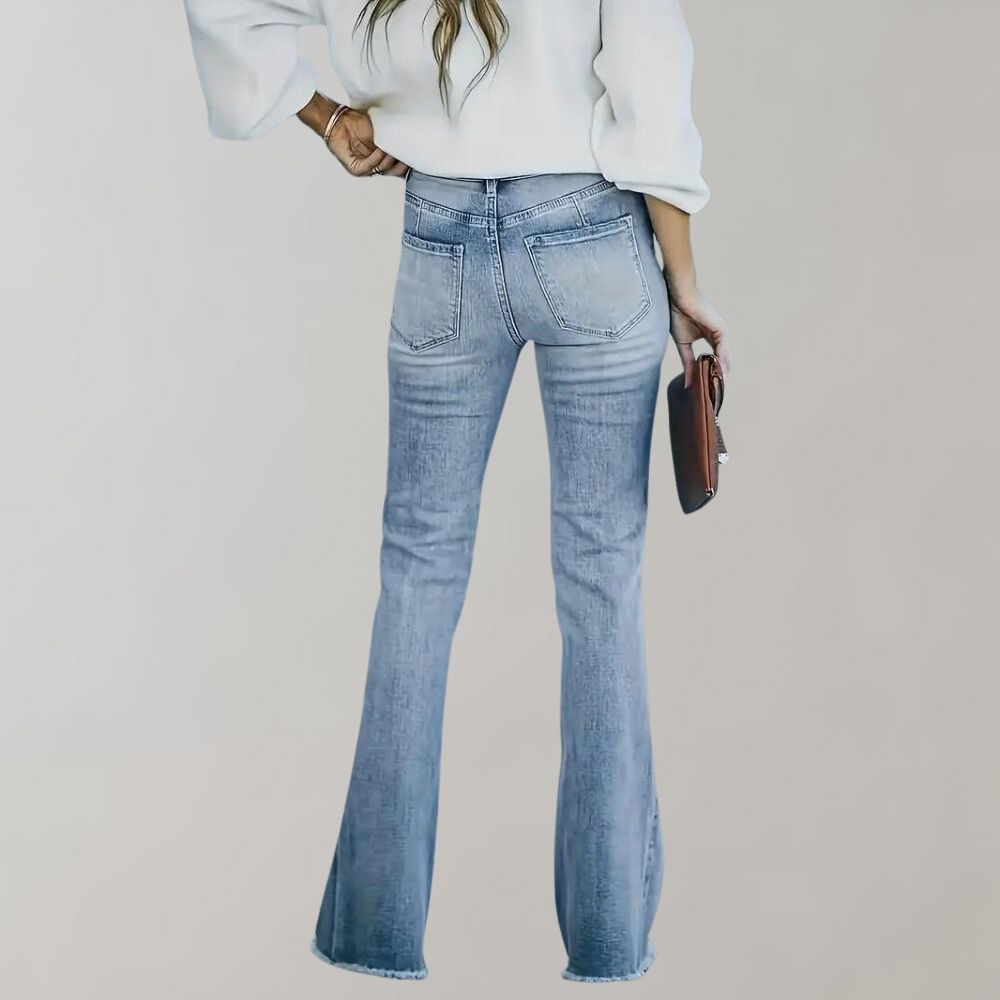 Pinja - Pantaloni larghi e svasati con effetto sbiadito alla moda