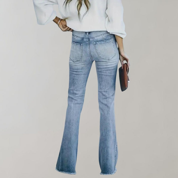 Pinja - Pantaloni larghi e svasati con effetto sbiadito alla moda
