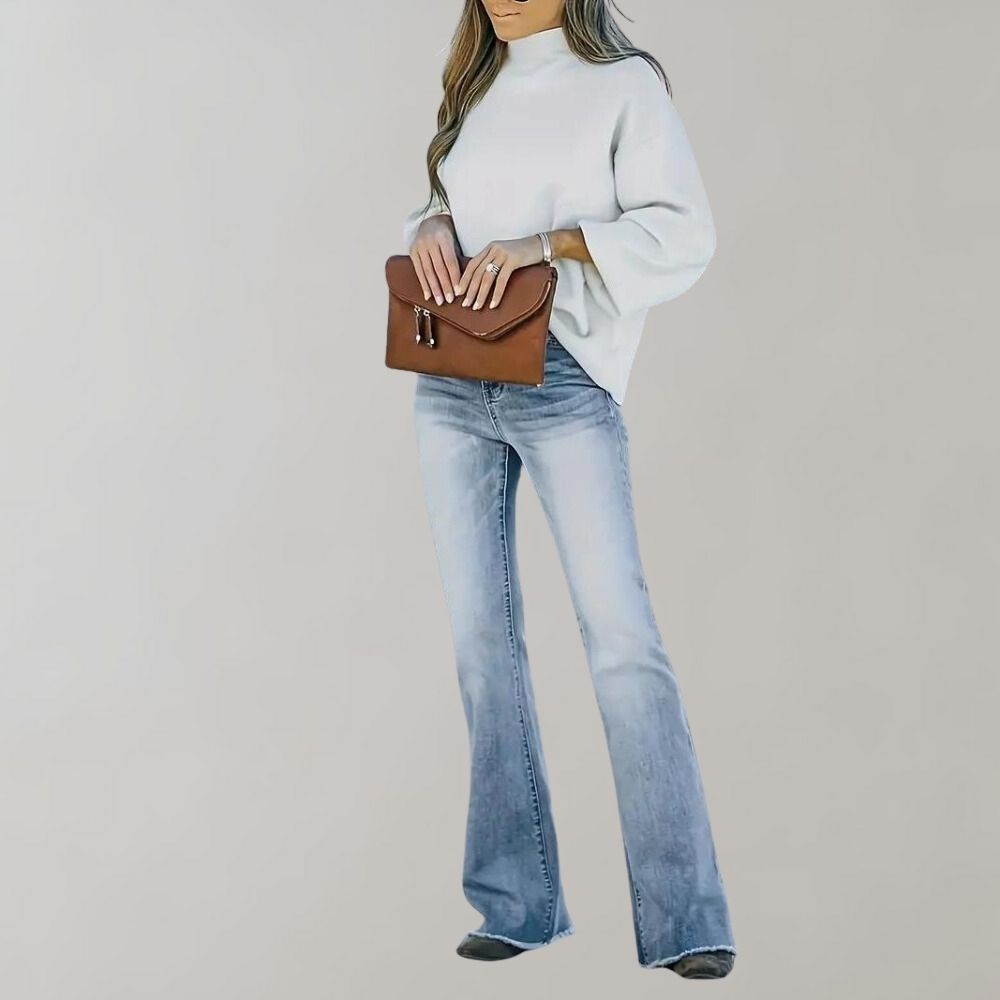 Pinja - Pantaloni larghi e svasati con effetto sbiadito alla moda