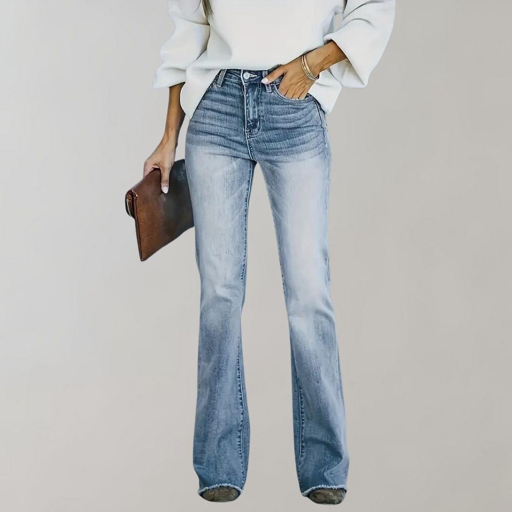 Pinja - Pantaloni larghi e svasati con effetto sbiadito alla moda