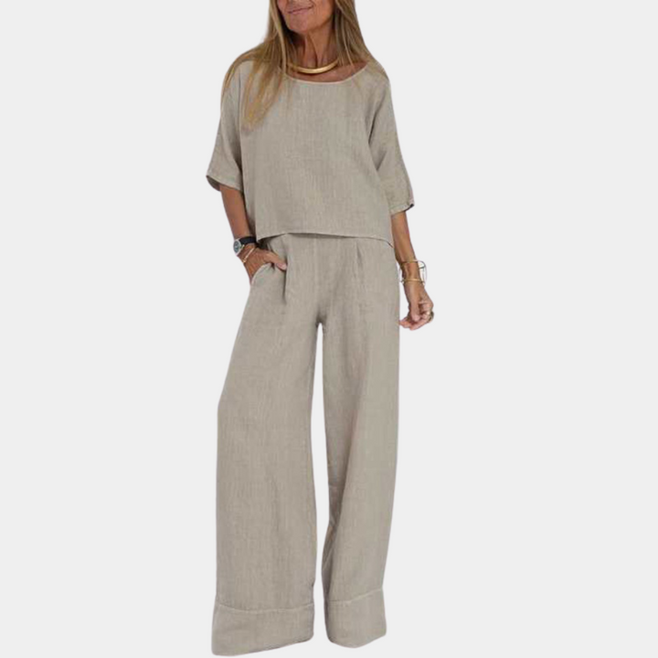 Elegante e confortevole set da donna in due pezzi - morbido, elegante e comodo