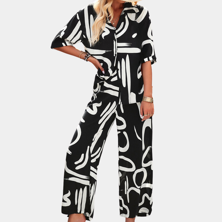 Brigida - Elegante e confortevole completo estivo a due pezzi per donna