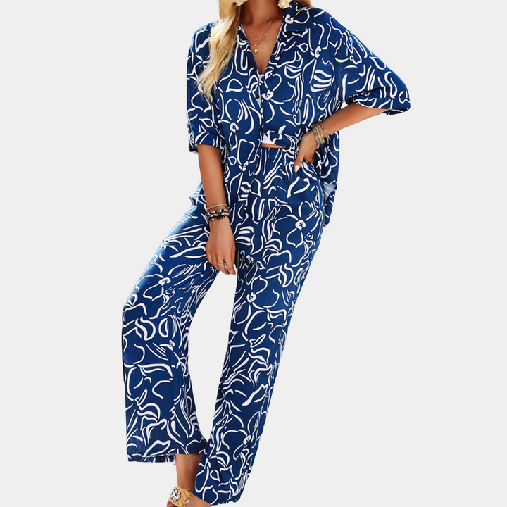Brigida - Elegante e confortevole completo estivo a due pezzi per donna