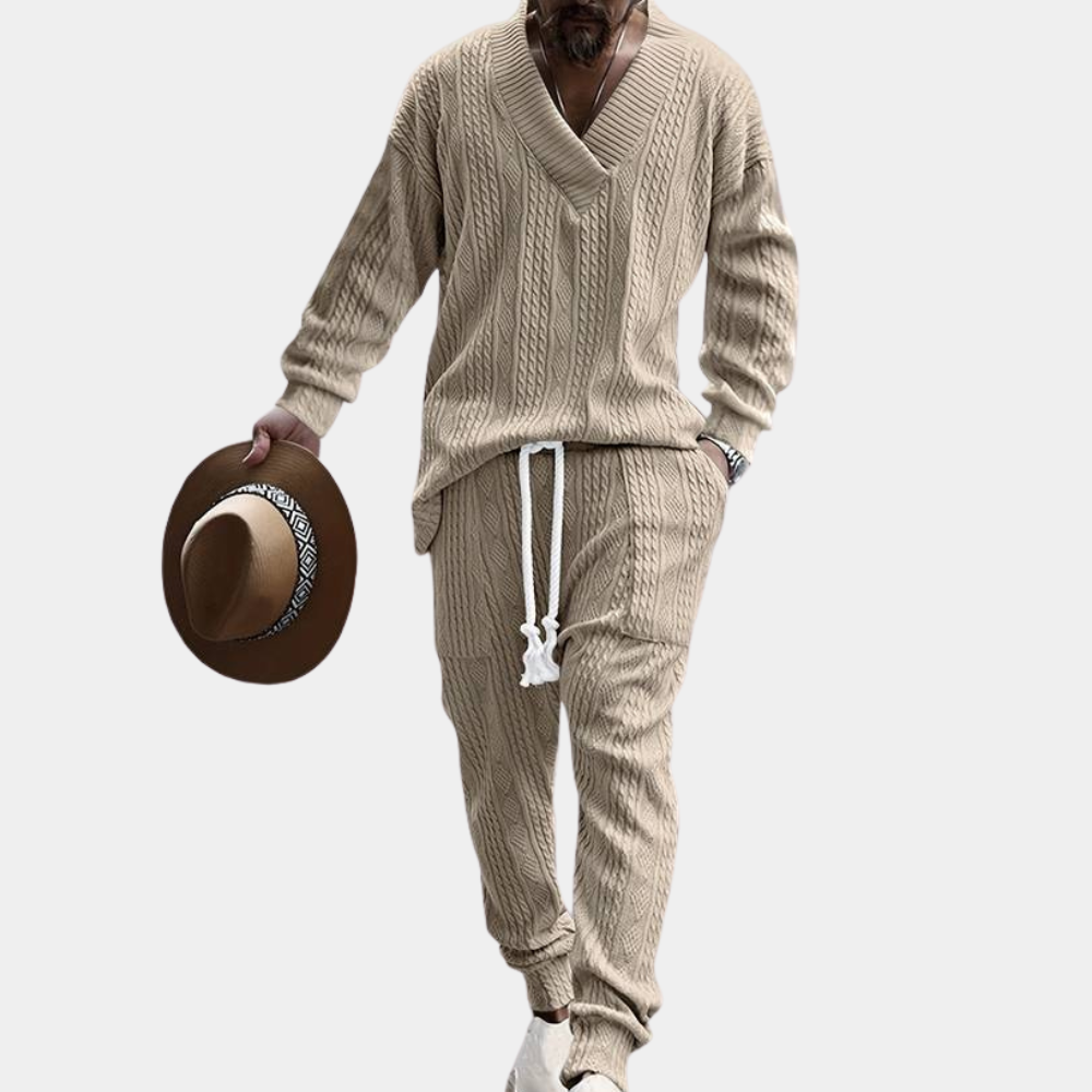 Elegante set da uomo in maglia Duran - il completo a due pezzi più alla moda per ogni occasione