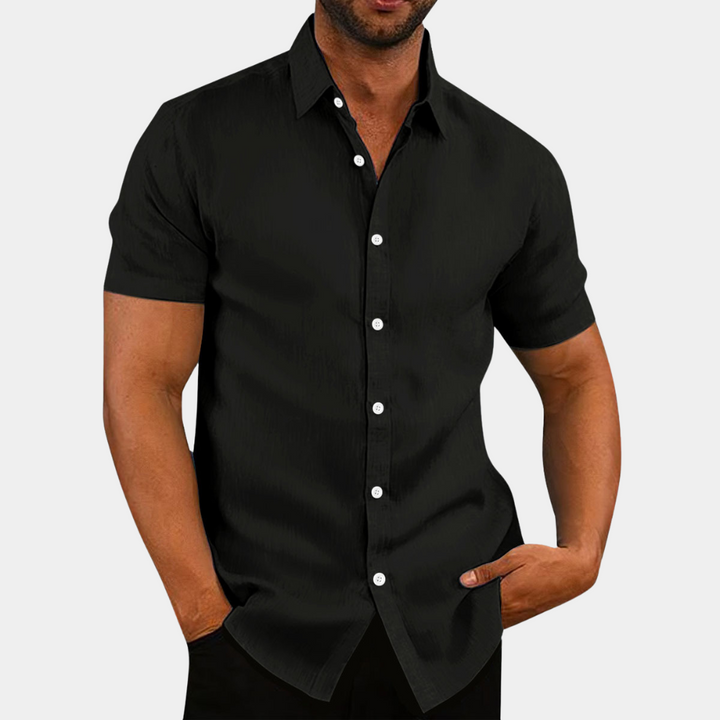 Camisa maschile moderna con collo picado per un estilo sofisticato ed elegante