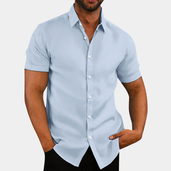 Camisa maschile moderna con collo picado per un estilo sofisticato ed elegante