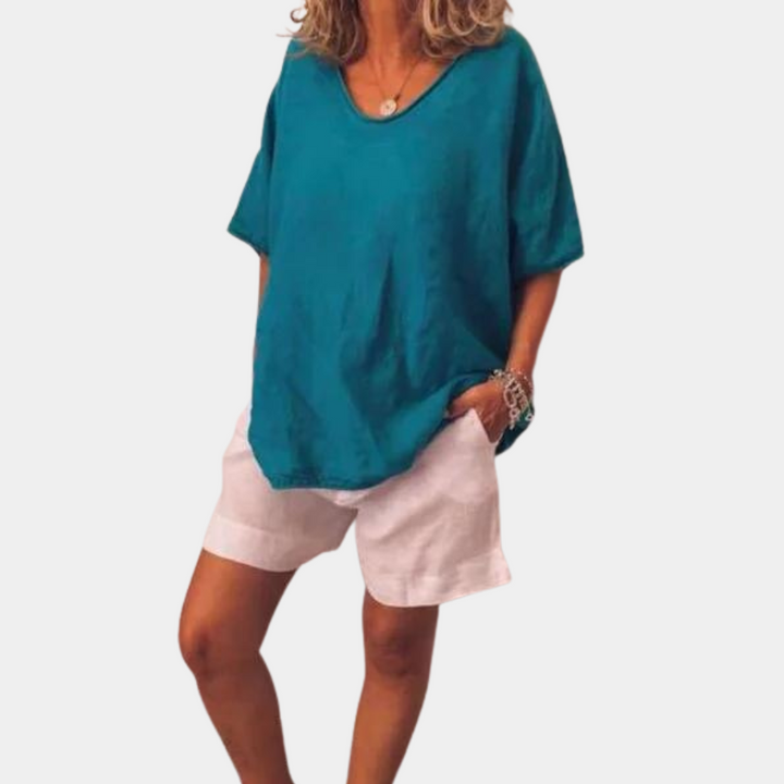 Blusa Oversize Confortável em Cinza Suave - Estilo Casual para Uso Diário
