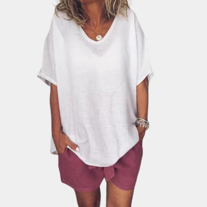 Blusa Oversize Confortável em Cinza Suave - Estilo Casual para Uso Diário