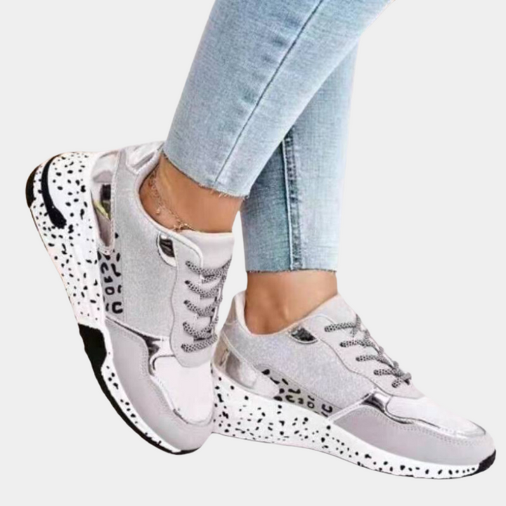 Scarpe da ginnastica eleganti da donna con accenti mimetici e glitter - comfort e design alla moda per l'uso quotidiano