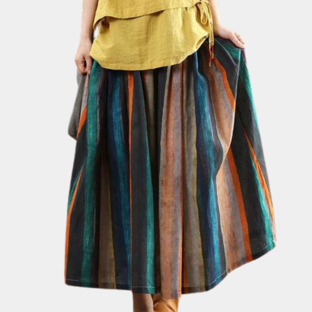 Gonna a righe retrò alla moda per le donne