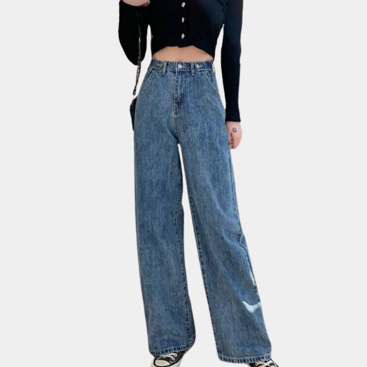 Pantaloni eleganti a vita alta a gamba larga da donna