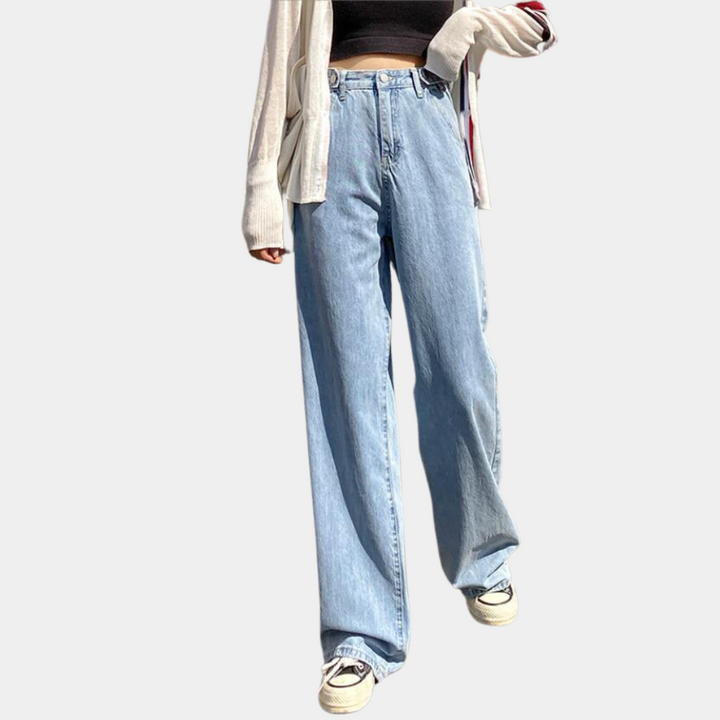 Pantaloni eleganti a vita alta a gamba larga da donna