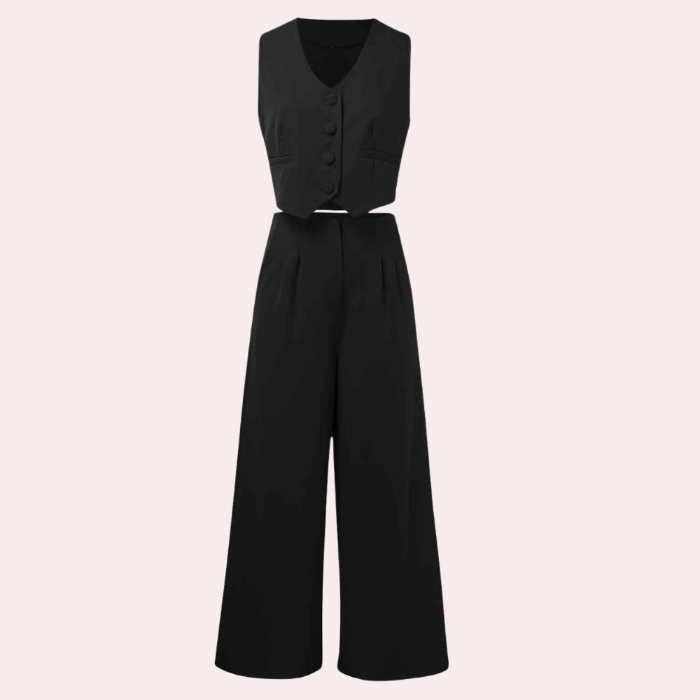 Set da donna elegante e alla moda: cardigan alla moda e pantaloni eleganti per ogni occasione