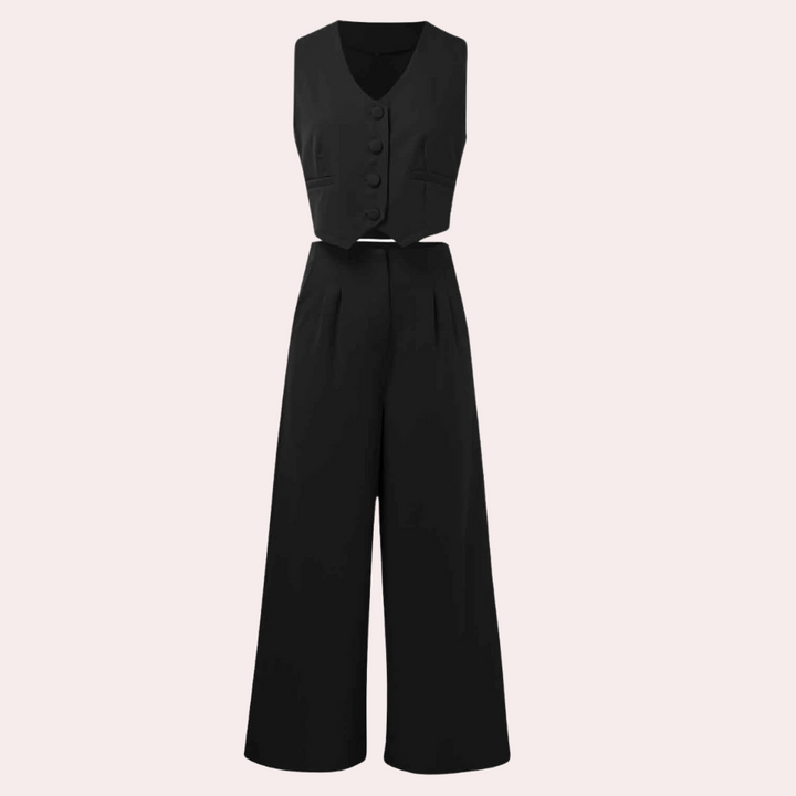 Set da donna elegante e alla moda: cardigan alla moda e pantaloni eleganti per ogni occasione