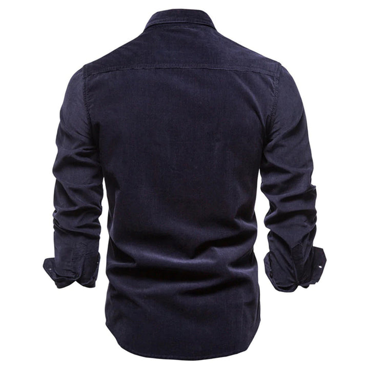 Elegante gilet da uomo in velluto a coste con maniche lunghe, bottoni eleganti, colletto classico e pratica borsa Petto