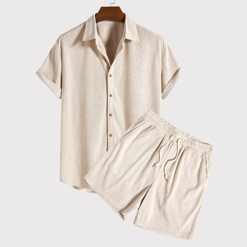 Set da uomo con maniche corte e pantaloni - elasticizzato, traspirante e confortevole per tutto il giorno