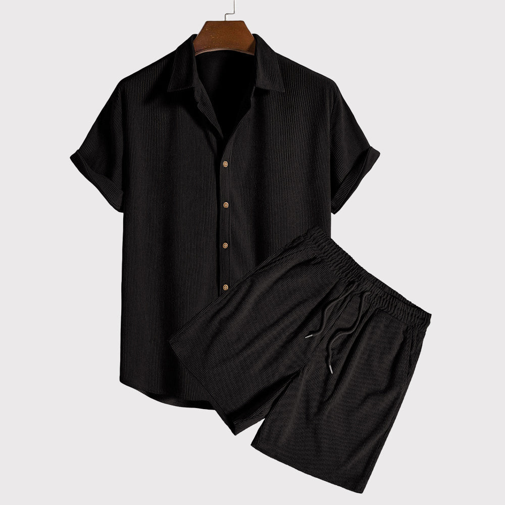 Set da uomo con maniche corte e pantaloni - elasticizzato, traspirante e confortevole per tutto il giorno