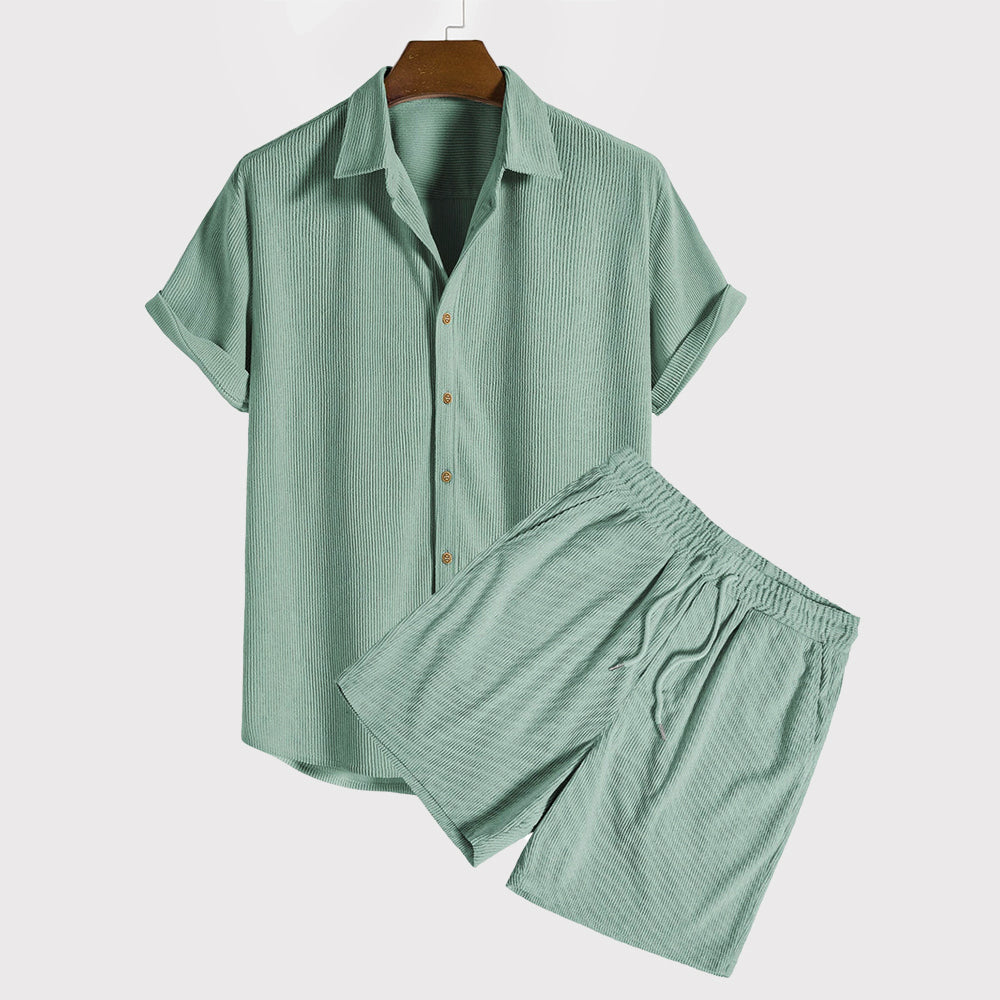 Set da uomo con maniche corte e pantaloni - elasticizzato, traspirante e confortevole per tutto il giorno