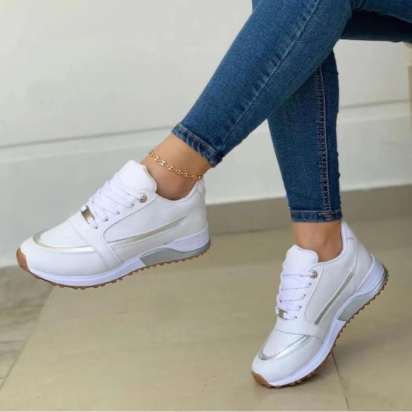 Eleganti scarpe da ginnastica da donna con soletta ammortizzata, supporto per l'arco plantare, mesh traspirante e comodo sistema di allacciatura.