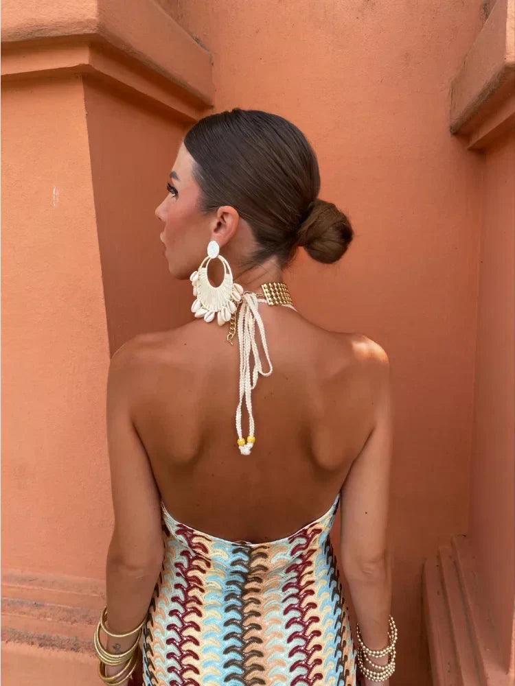 Elegante vestaglia da donna con elegante scollatura a V, senza polsini e colletto classico