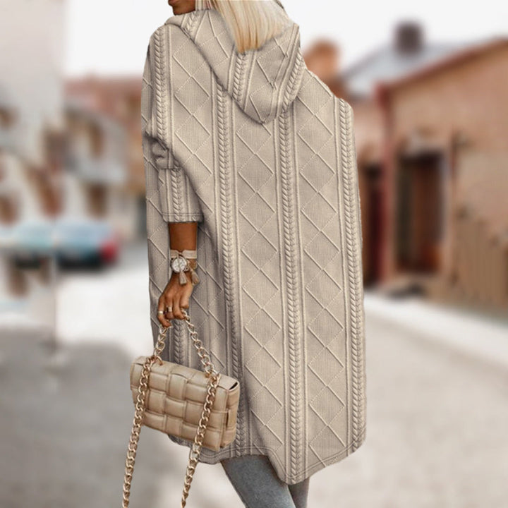 Elegante giacca RIBBETE con cappuccio e design classico per ogni occasione