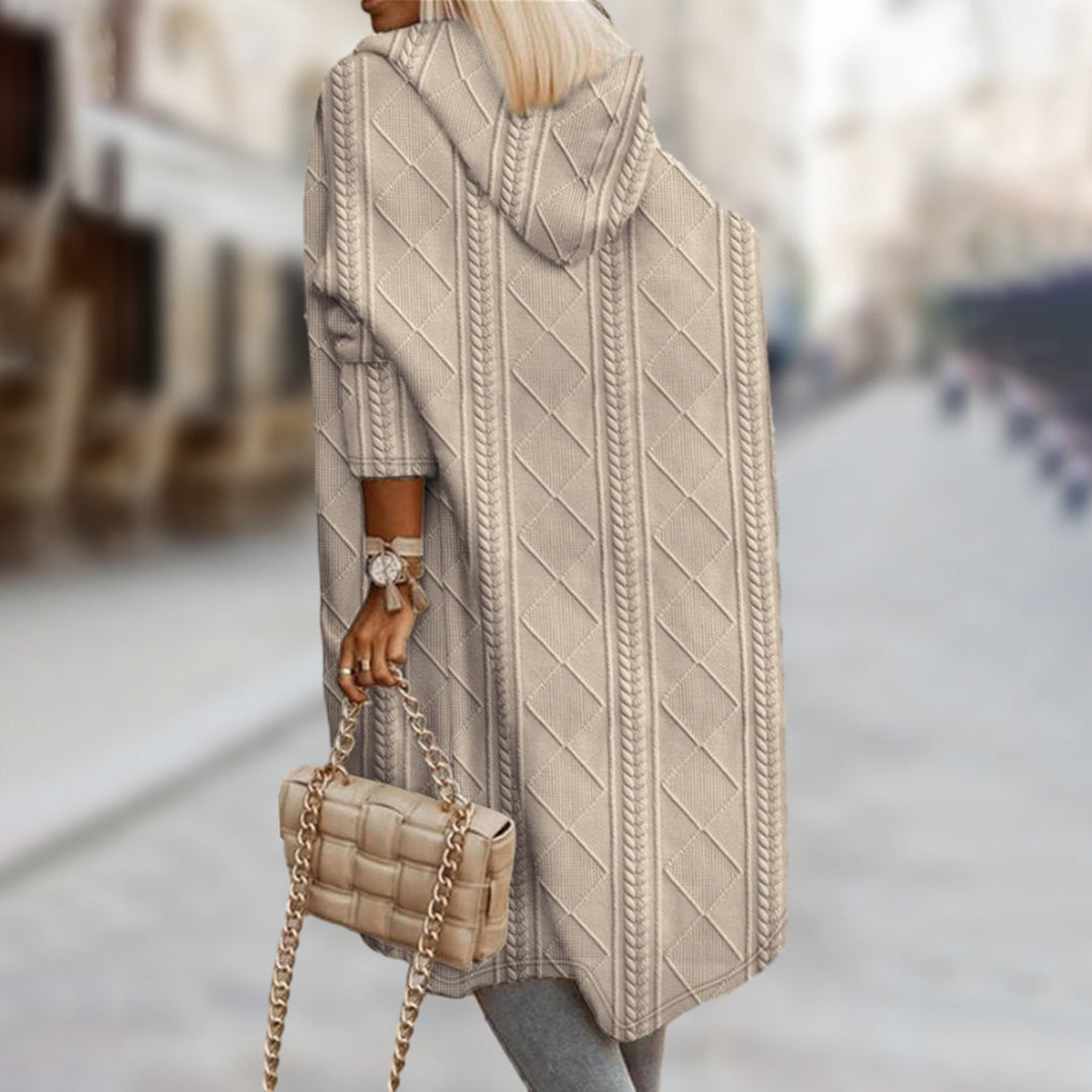Elegante giacca RIBBETE con cappuccio e design classico per ogni occasione