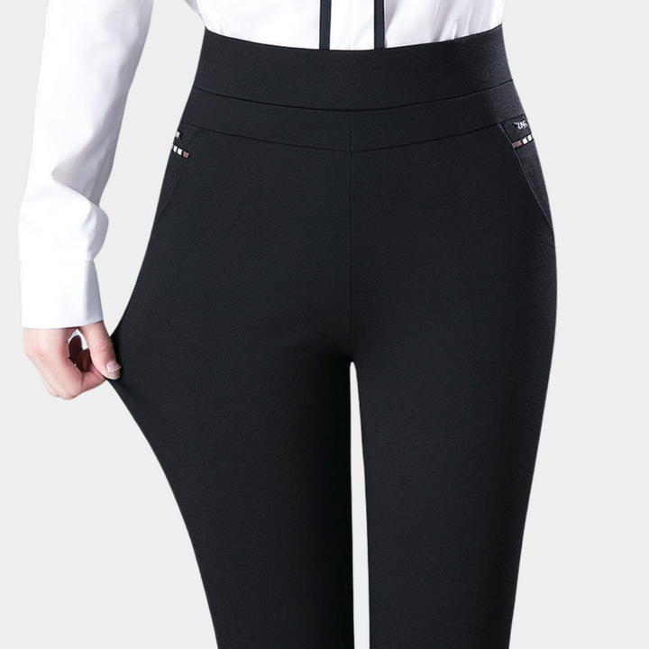 Margot - Pantaloni a vita alta elasticizzati eleganti e confortevoli per un comfort e un'eleganza perfetti