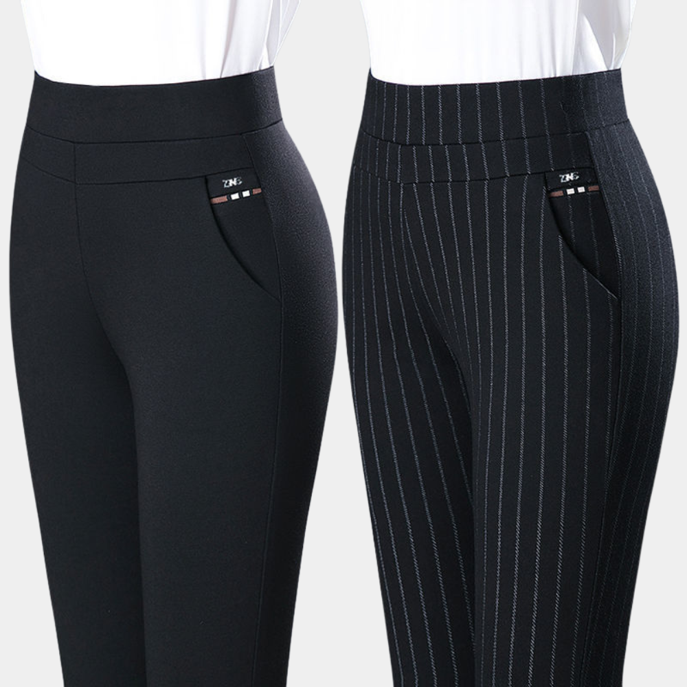 Margot - Pantaloni a vita alta elasticizzati eleganti e confortevoli per un comfort e un'eleganza perfetti