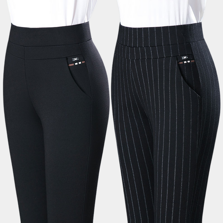 Margot - Pantaloni a vita alta elasticizzati eleganti e confortevoli per un comfort e un'eleganza perfetti