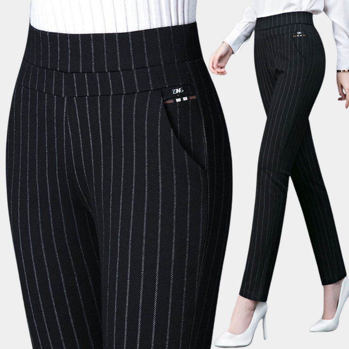 Margot - Pantaloni a vita alta elasticizzati eleganti e confortevoli per un comfort e un'eleganza perfetti