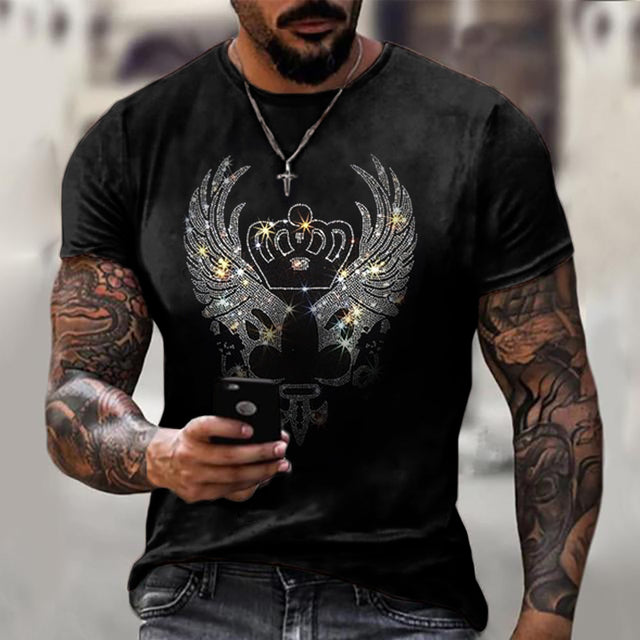 Elegante T-shirt Slim-Fit da uomo con paillettes - per dare un tocco di luce al vostro look